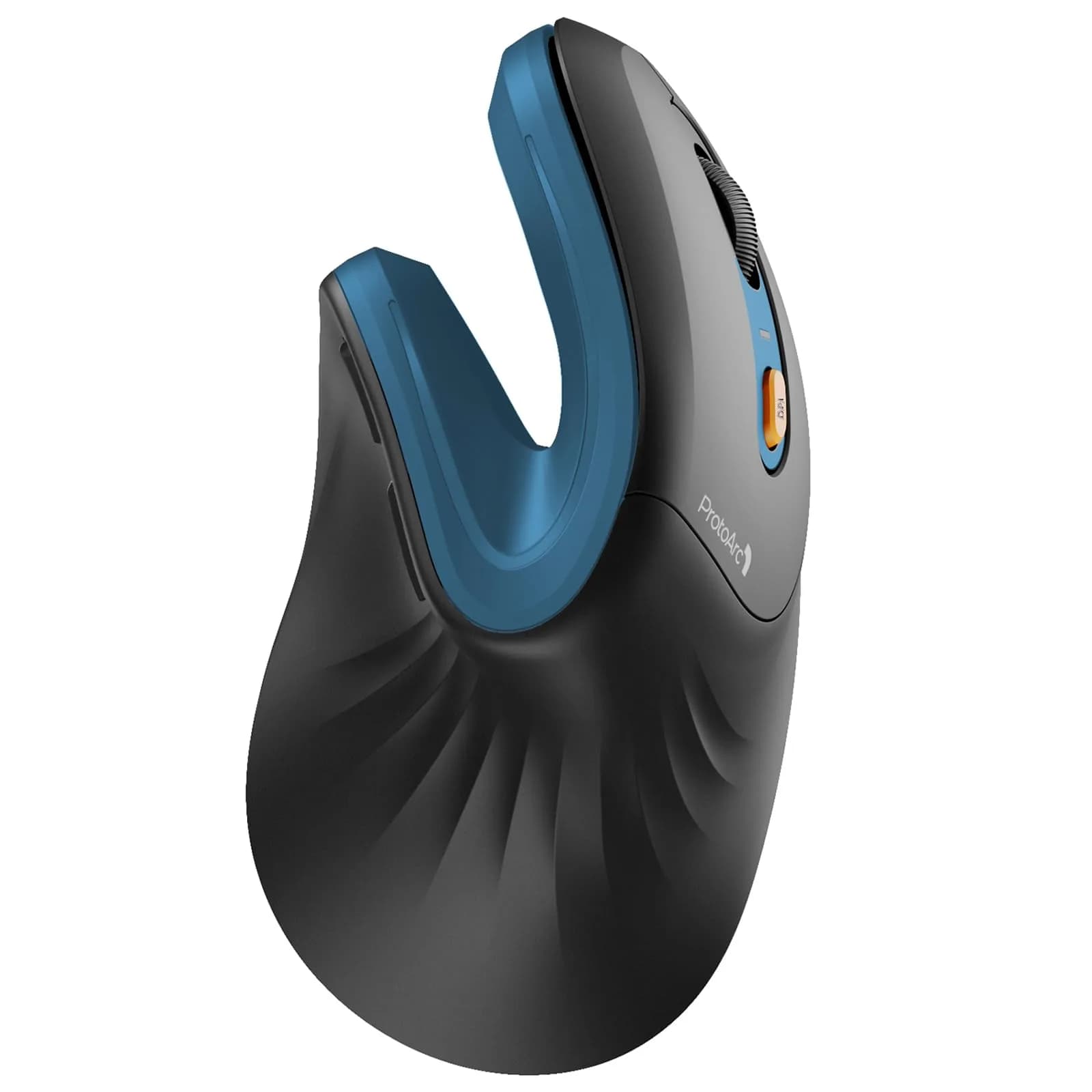 ProtoArc EM11 NL Wireless Ergonomic Mouse, Rechargeable Vertical Mouse, 13.8cm (5.43in) Length | Connect 3 Devices via Bluetooth 5.0 & 2.4G USB-A — Blue