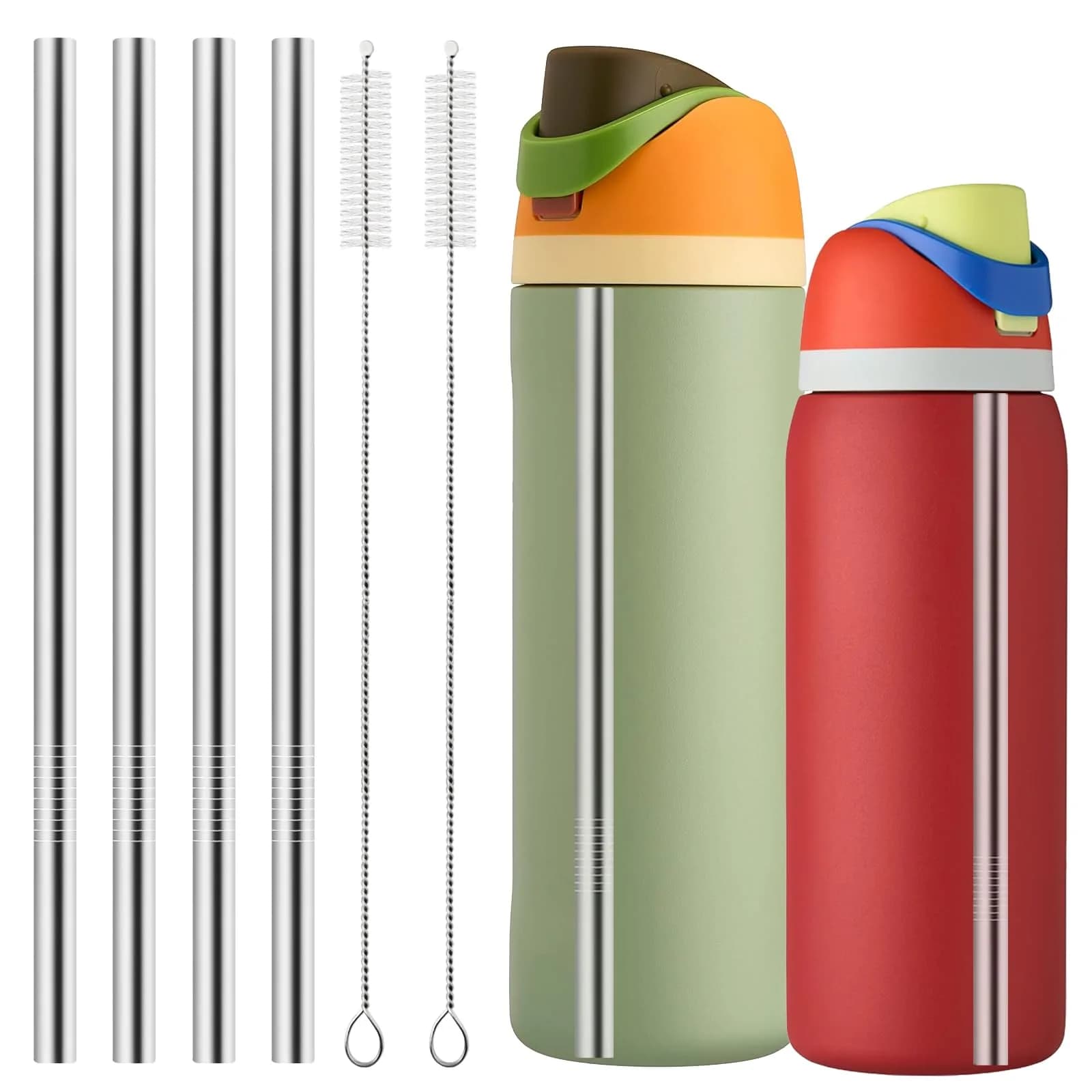 XZESH Metal Straw Replacement for Owala Water Bottle 24 oz & 32 oz | Reusable Stainless Steel Straws - main product image