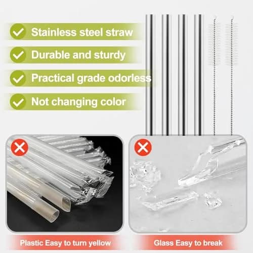 XZESH Metal Straw Replacement for Owala Water Bottle 24 oz & 32 oz | Reusable Stainless Steel Straws thumbnail 4