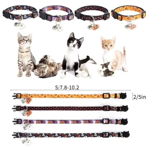 Yizepet Cat Collars with Bells, Breakaway Kitten Collar, Cute Kitty Collar, Pet Supplies Accessories | Adjustable from 7.8-10.2 inches thumbnail 7