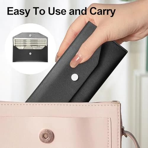 Nolcha Pu Leather Cash Envelope Wallet - Reusable Cash Stuffing Wallet for Men and Women -Black | Compact Budget Organizer thumbnail 5