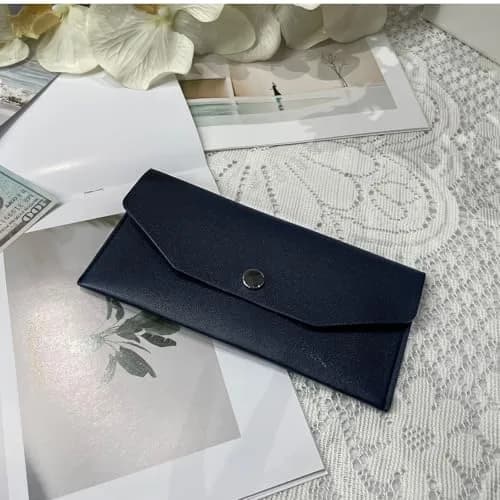 Nolcha Cash Envelope Wallet for Women - Reusable PU Leather Budgeting Wallet, Dark-Blue | Compact & Waterproof thumbnail 6