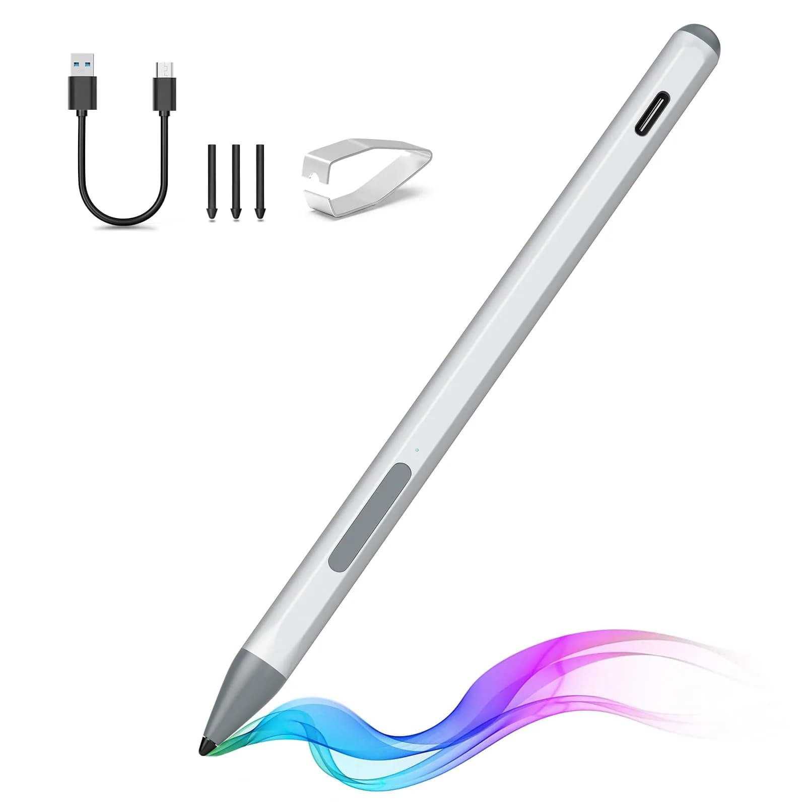 SSS·GRGB Blue MPP 2.0 Stylus Pen with Tilt Sensitivity & 4096 Pressure Sensitivity | Compatible with select ASUS Laptops — Silver