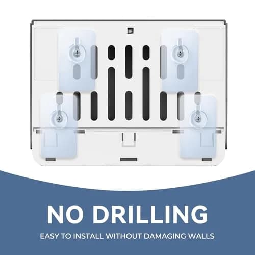 interhasa! Commercial Paper Towel Dispenser Wall Mount 10.7"L x 3.7"W x 8"H | Holds 200 towels, Lockable, Adhesive & Screws thumbnail 6