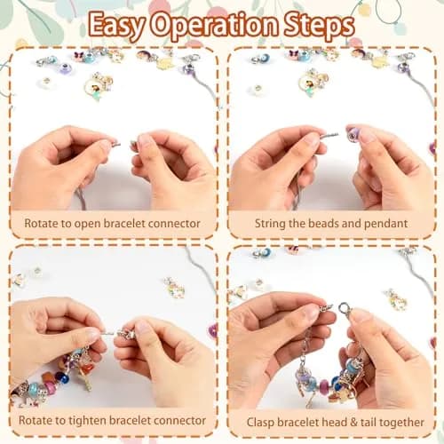 OuMuaMua Christmas Bracelets Advent Calendar 2026 for Girls | 24-Day DIY Jewelry Kit with Charms & Adjustable Chains thumbnail 4