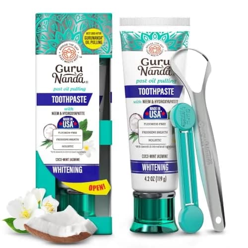 GuruNanda Hydroxyapatite Toothpaste with Neem & Vitamins 124ml (4.2oz) | Fluoride-Free Enamel Fortification thumbnail 1
