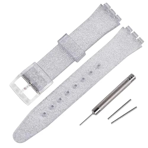 Rihahisy Silicone Rubber Watch Strap/Watch Band Replacement for Swatch 17mm | Stylish, Skin-Friendly & Quick-Change thumbnail 1