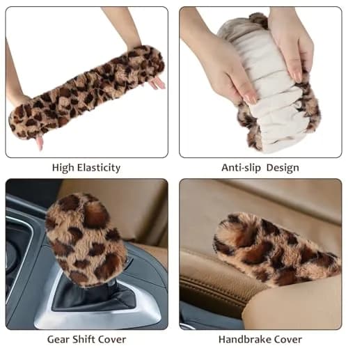 Accmor Fuzzy Car Steering Wheel Cover, Brown | Warm Fluffy Auto Wheel Protector for Men Women thumbnail 5