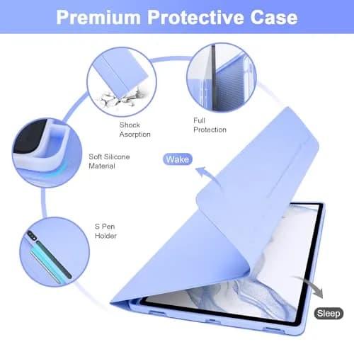 SOPPY Backlit Keyboard Case with Mouse for Samsung Galaxy Tab S10FE/S10 Lite 10.9 inch, S9FE/S9/S8/S7 11 inch, Purple thumbnail 5