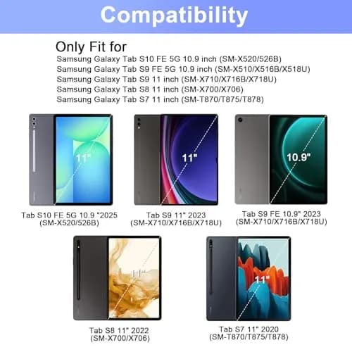 SOPPY Backlit Keyboard Case with Mouse for Samsung Galaxy Tab S10FE/S10 Lite 10.9 inch, S9FE/S9/S8/S7 11 inch, Purple thumbnail 2