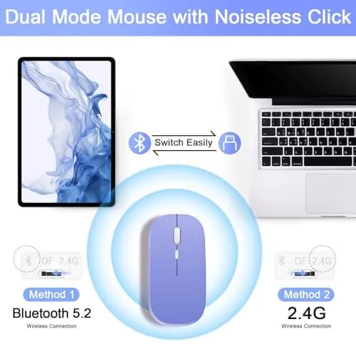 SOPPY Backlit Keyboard Case with Mouse for Samsung Galaxy Tab S10FE/S10 Lite 10.9 inch, S9FE/S9/S8/S7 11 inch, Purple thumbnail 3