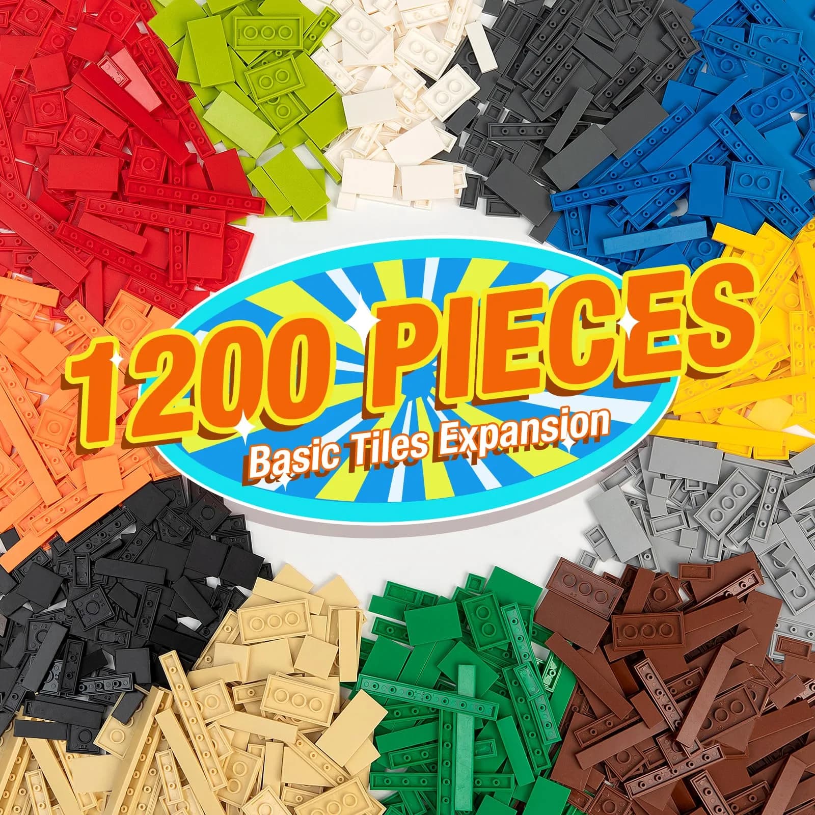 MANNIDOO 110 Pieces Small Building Plates Set, 12 Colors, 11 Sizes | ASTM-Tested ABS Plastic for Creative Play — Multicolored