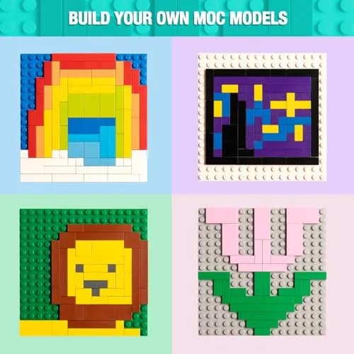 MANNIDOO Classic 1200 Piece Flat Tiles Expansion Set | Compatible with Lego, 12 Colors thumbnail 4