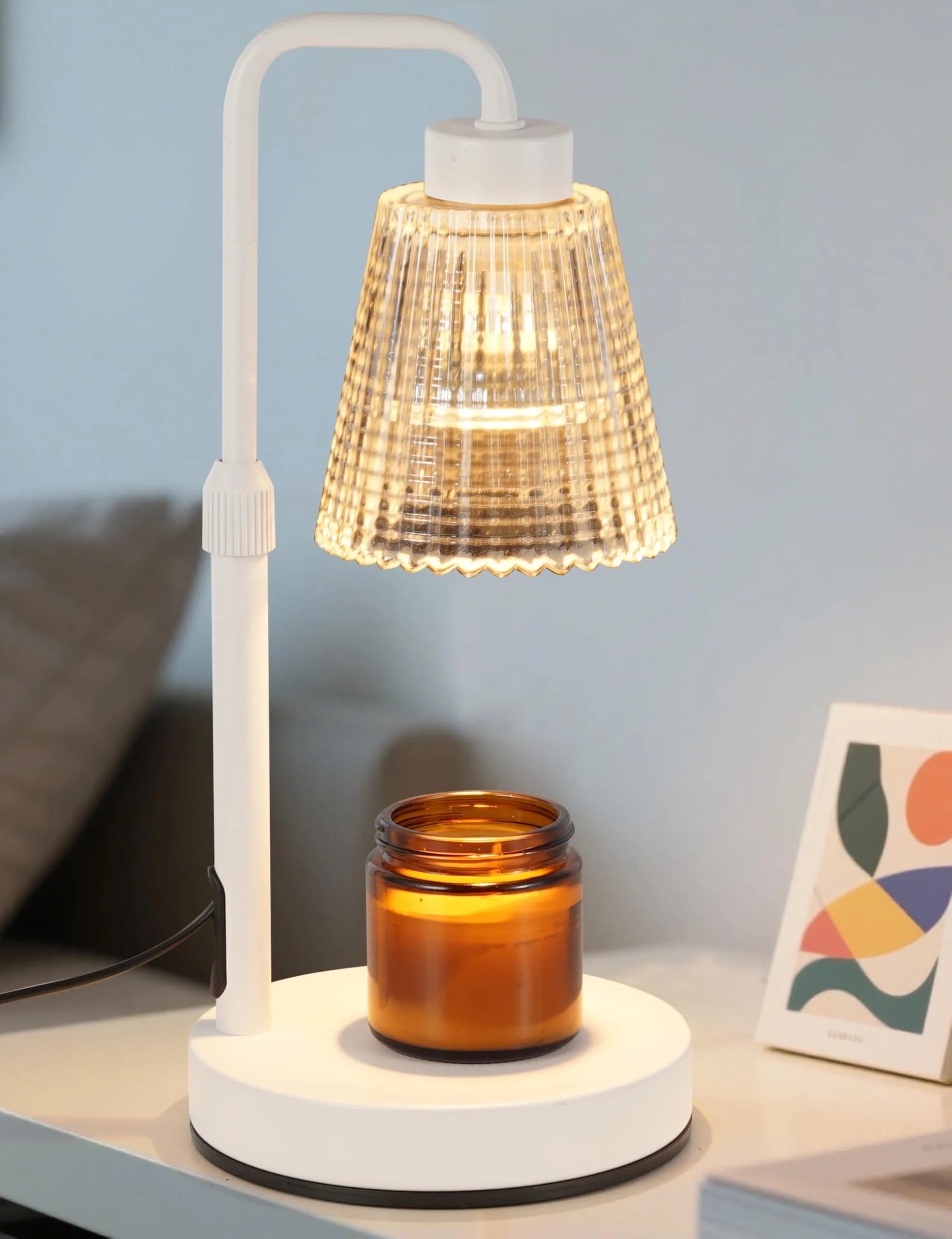 GODONLIF White Candle Warmer Lamp with 24h Cycle Timer, Dimmable Wax Melt Warmer