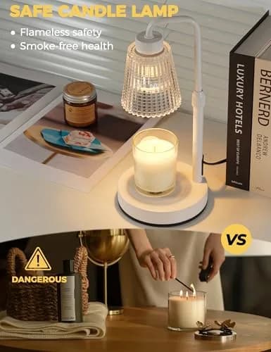 GODONLIF White Candle Warmer Lamp with 24h Cycle Timer, Dimmable Wax Melt Warmer thumbnail 2