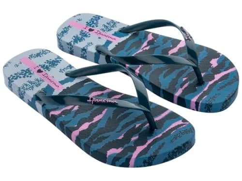 Ipanema Animal Print VI Fem Flip Flops Blue Lilac 7.5/8 UK | Animal Print Elegance thumbnail 1