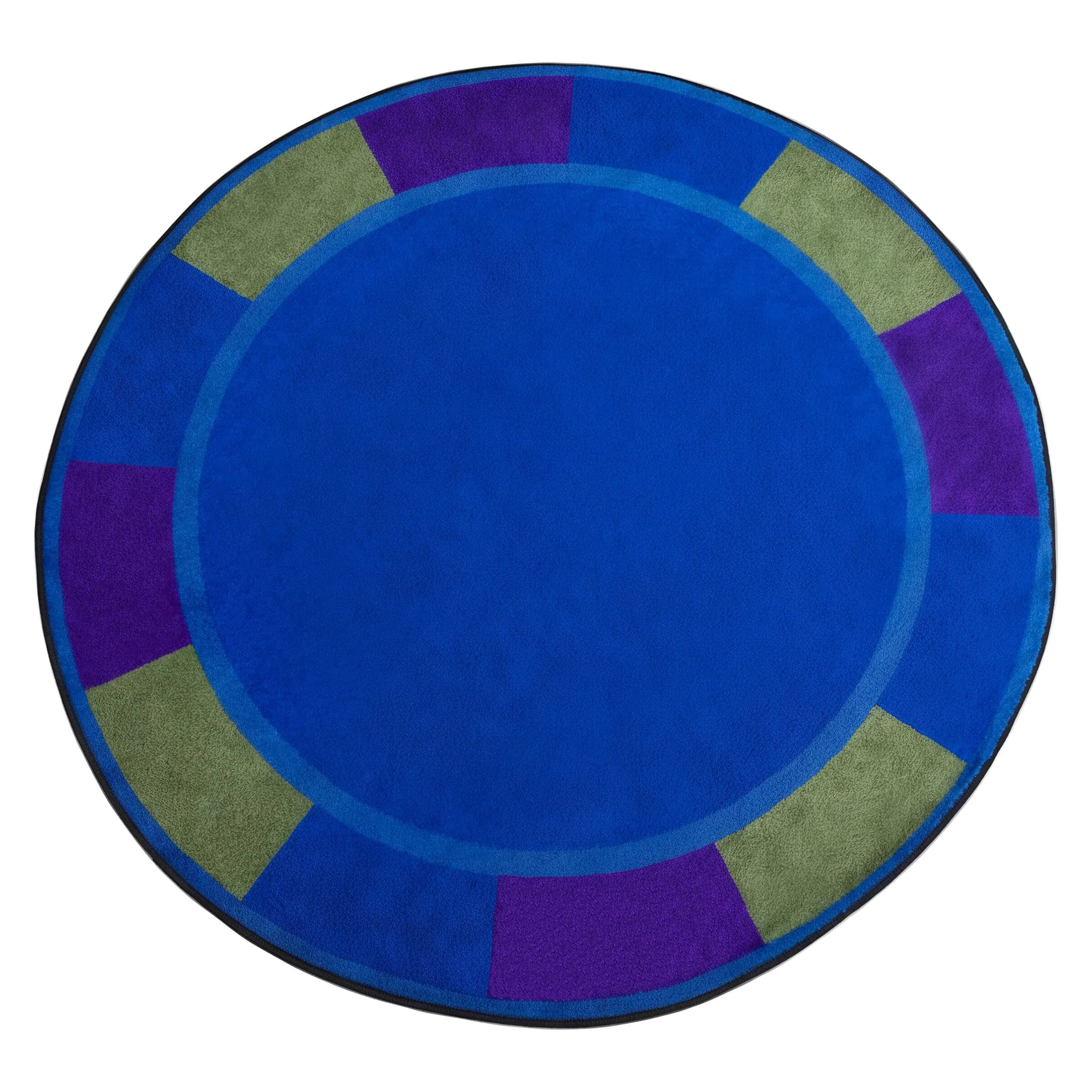 KIDCARPET.COM All Around The World Map Rug, 6' x 8'6" Oval | Educational Kids Rug for Classroom & Playroom — Cool Colors / 6' (Round)