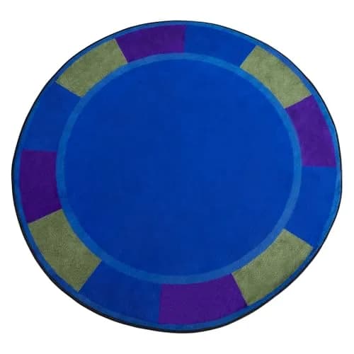 KIDCARPET.COM Cool Colors Circle Rug 6' Round | Classroom & Playroom Area Rug thumbnail 1
