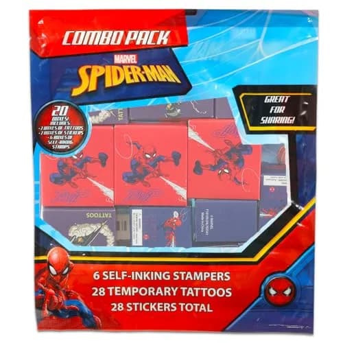 Marvel Spiderman Party Favors for 20 Guests | Superhero Favor Boxes with Stickers, Tattoos & Stampers thumbnail 3