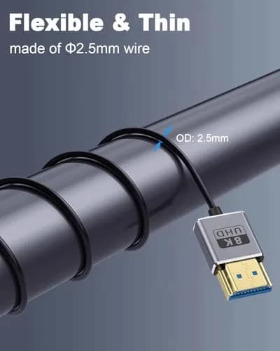 Duttek 8K Micro HDMI to HDMI Cable 30cm (1FT) | Right Angle Micro HDMI Male to HDMI Male Adapter Cable thumbnail 3