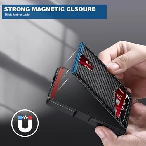 ZALVEX Minimalist RFID Blocking Pop-Up Wallet for Men, Carbon Fiber & Aluminum, 12+ Cards Capacity thumbnail 6