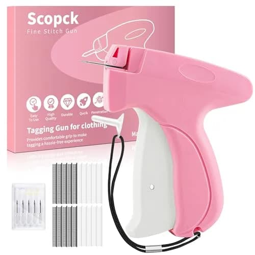 Scopck Handheld Stitch Gun for Clothes | 2000 Fasteners (1000 Black, 1000 White) thumbnail 1