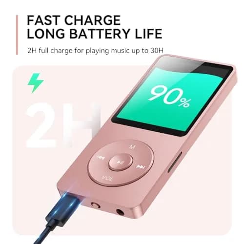 AGPTEK A02 MP3 Player Rose Gold 32GB (1.18Wh) | Bluetooth 5.3 Portable Music Player with Speaker & FM Radio thumbnail 6