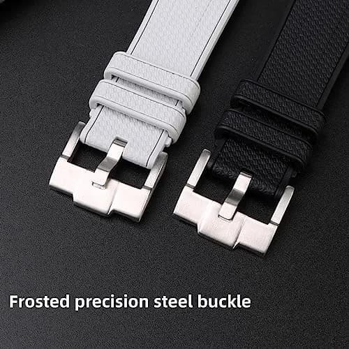 HEYOZURY 20mm Rubber Watch Band for Omega X Swatch Moonswatch | Beige thumbnail 4