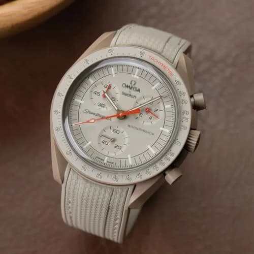 HEYOZURY 20mm Rubber Watch Band for Omega X Swatch Moonswatch | Beige thumbnail 2