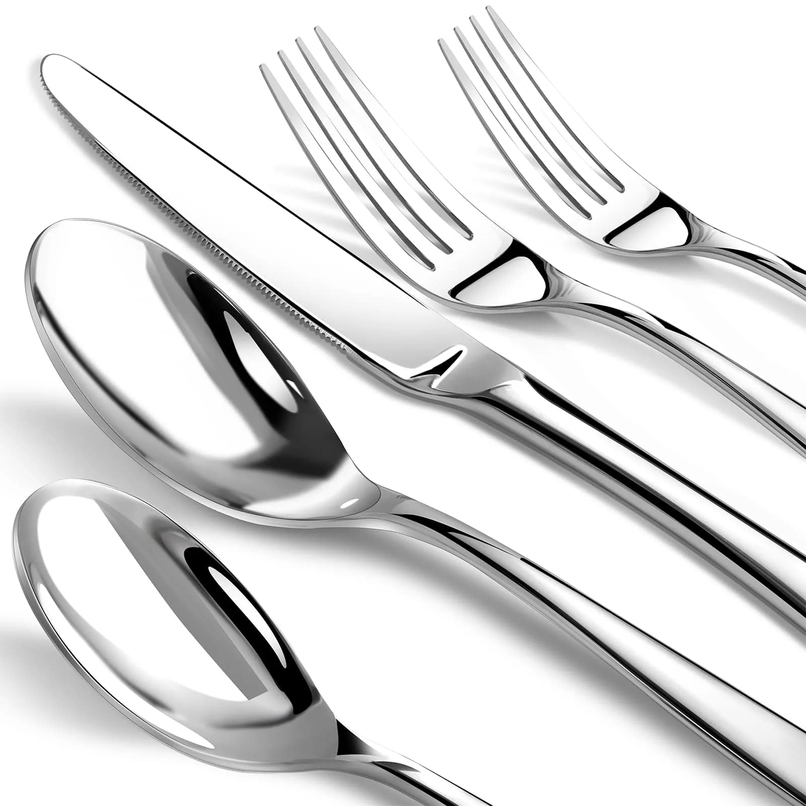 Nice Kitchen Silverware Set for 12 | Heavy Duty Stainless Steel Flatware 60 Piece