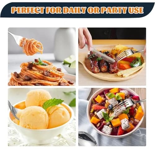 Nice Kitchen Silverware Set for 12 | Heavy Duty Stainless Steel Flatware 60 Piece thumbnail 4