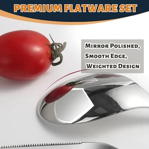 Nice Kitchen Silverware Set for 12 | Heavy Duty Stainless Steel Flatware 60 Piece thumbnail 3