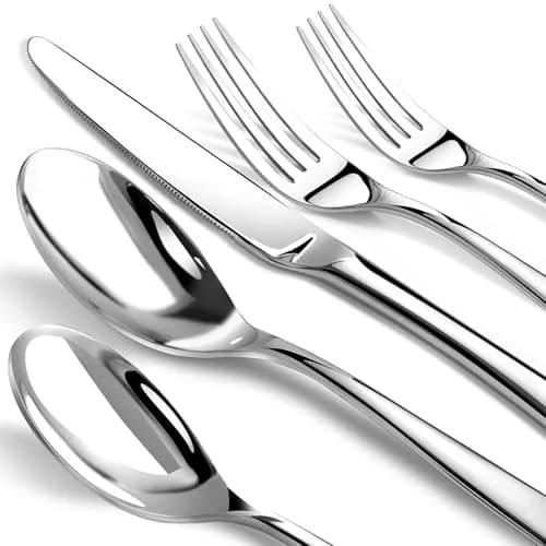 Nice Kitchen Silverware Set for 6 | Heavy Duty Stainless Steel 30 Piece | Modern Flatware thumbnail 1