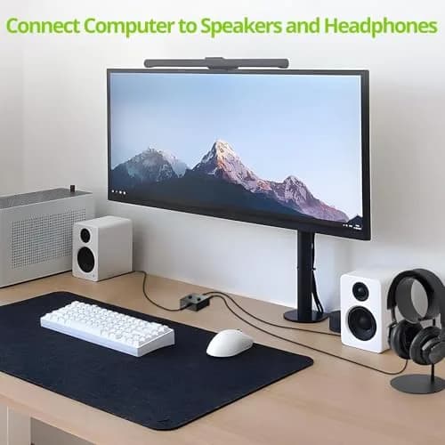 LiNKFOR 2 x 1/1 x 2 3.5mm Stereo Audio Switch Audio Switcher | Mute Button, No Power Needed thumbnail 5