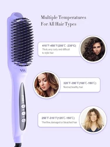 LANDOT Hair Straightener Brush for Women, Dual Voltage | Nourishing Ionic & Keratin Care (70-120 chars) thumbnail 4