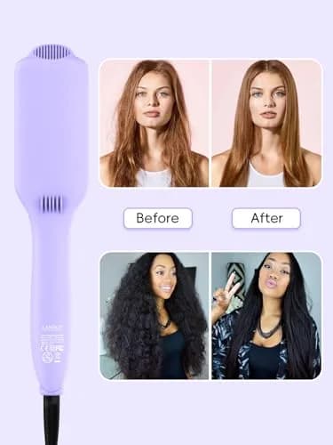 LANDOT Hair Straightener Brush for Women, Dual Voltage | Nourishing Ionic & Keratin Care (70-120 chars) thumbnail 6