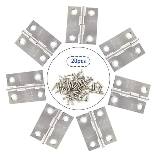 Adyoney 1.42 inch 304 Stainless Steel Flat Hinges (36x29x3.7mm / 1.42x1.14x0.15inch) | Pack of 20 with 80 Screws thumbnail 3