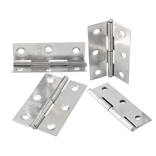 Adyoney 20Pcs 304 Stainless Steel Flat Hinges 55x34x4.4mm (2.17x1.34x0.17inch) | Pack of 20 with 120 Screws thumbnail 1