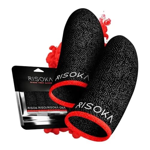RISOKA Gaming Finger Sleeves 10 Pieces | Responsive Touchscreen Glide for Mobile & Tablet thumbnail 1