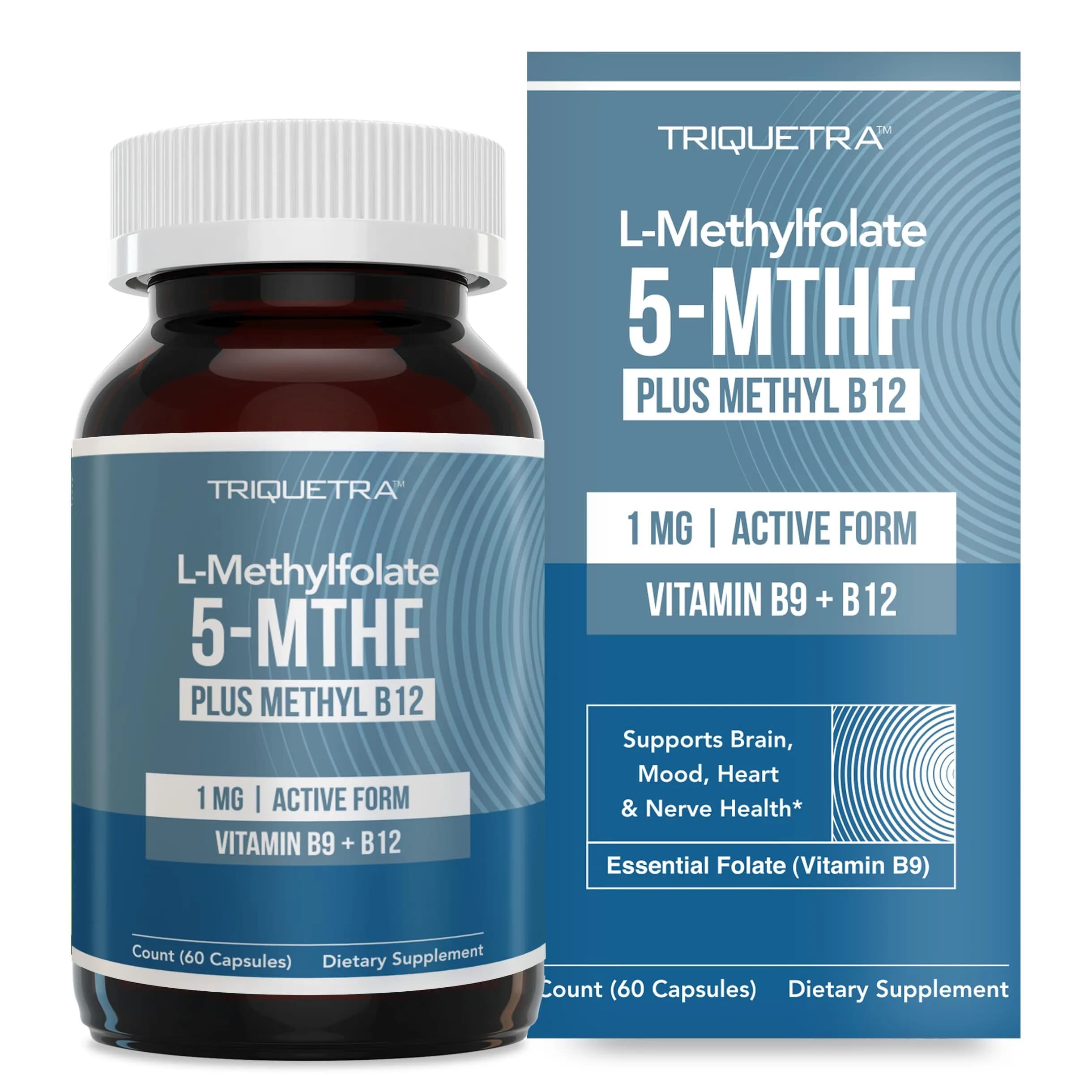 Triquetra Health L Methylfolate Capsules 60 | Supports Methylation & Brain Health - main product image