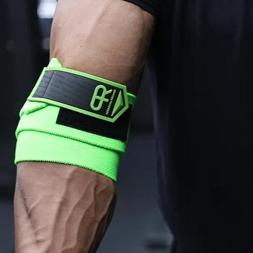 PR Personal Record Elbow Wraps for Weightlifting - Heavy Duty Construction, 36" Length, Neon thumbnail 9