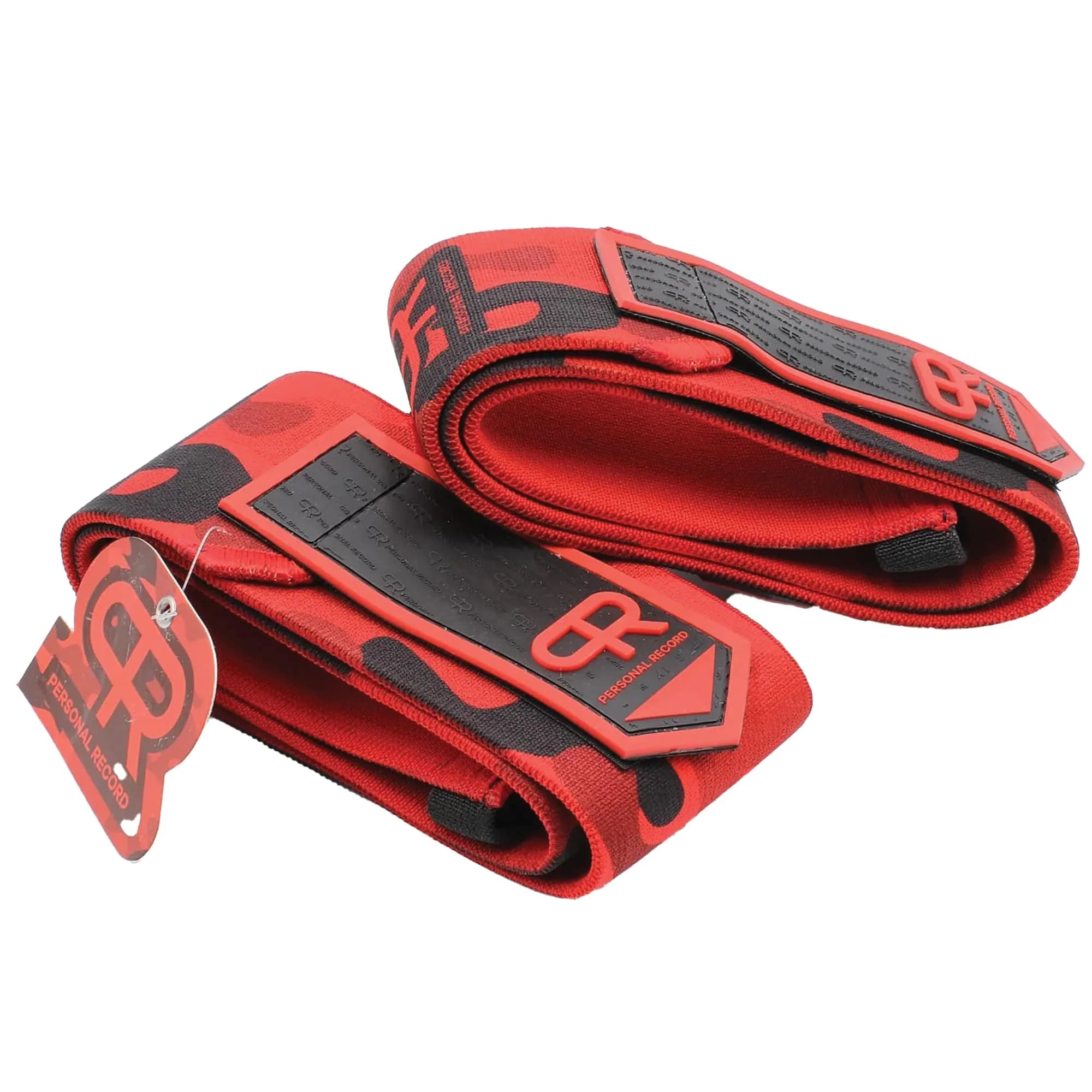 PR Personal Record Elbow Wraps for Weightlifting - 36 Inch Length, 3 Inch Width | Heavy Duty Construction & 25% More Elasticity — Red Camo