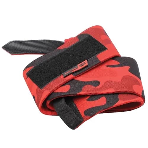 PR Personal Record Elbow Wraps for Weightlifting - Heavy Duty Construction, 25% More Elasticity, Reinforced Stitching, Extra Wide Fastener, Red Camo (36in/91.4cm) thumbnail 3