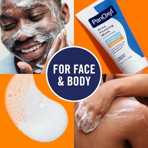 PanOxyl Acne Foaming Wash 10% Benzoyl Peroxide 168g (6 oz) | Maximum Strength Cleanser for Face, Chest & Back thumbnail 5
