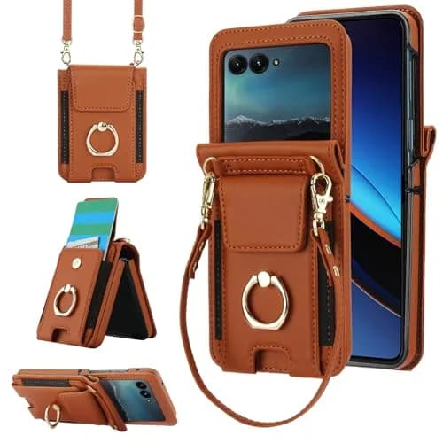 Asuwish Phone Case for Motorola Razr 50 Ultra/Razr+ 2024 | Wallet Cover with Ring & Strap thumbnail 1