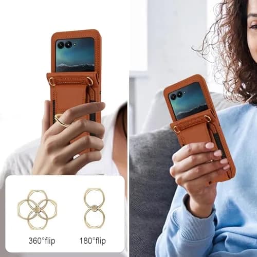 Asuwish Phone Case for Motorola Razr 50 Ultra/Razr+ 2024 | Wallet Cover with Ring & Strap thumbnail 5