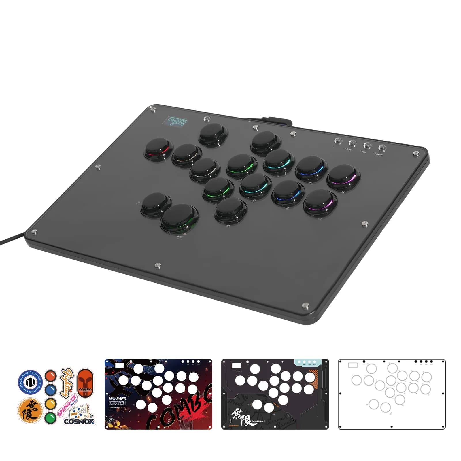 SIXSIR Haute42 U16 Leverless Arcade Controller for PC/Switch/PS5 - 16-Key Graffiti Panel, RGB, Low-Profile Switches - main product image
