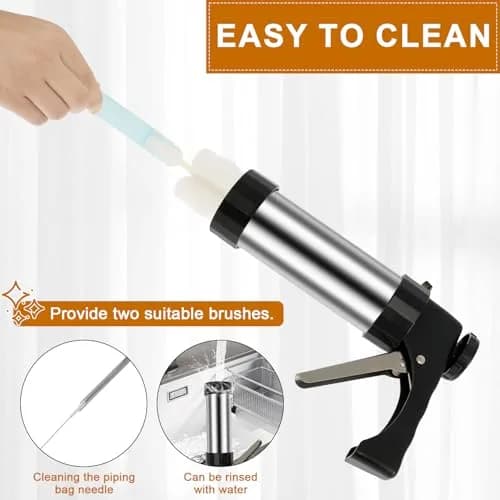 bigjvbfv Stainless Steel Churro Maker Machine with 3 Tips & Filling Injector | Heavy Duty Cookie Press Gun Kit for DIY Hollow Churros & Spanish Desserts thumbnail 5