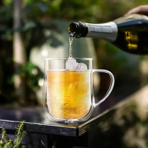 Joeyan Large Clear Double Walled Glass Coffee Mug 450ml | Borosilicate Material, Insulated & Durable thumbnail 6