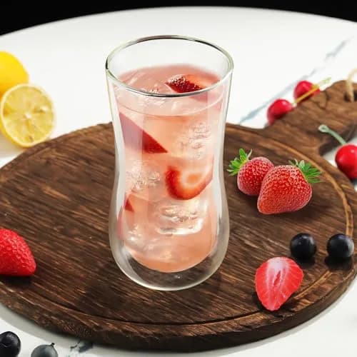 Joeyan Double Walled Beer Drinking Glasses Tumbler 400ml | Borosilicate Material Keeps Drinks Hot or Cold thumbnail 6